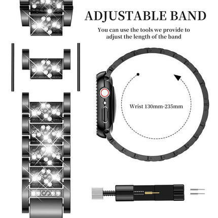 xDfind Diamond Jewelry Metal Watch Band with Case, For Apple Watch Series 10 46mm, For Apple Watch Series 10 42mm, For Apple Watch Series 44mm, For Apple Watch Series 40mm, For Apple Watch Ultra 2 / 1 49mm, For Apple Watch Series 45mm                  ... - DealBuddy