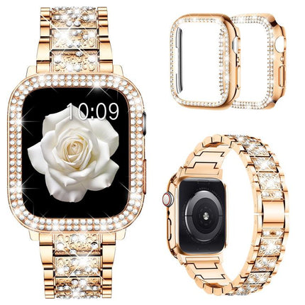 xDfind Diamond Jewelry Metal Watch Band with Case, For Apple Watch Series 10 46mm, For Apple Watch Series 10 42mm, For Apple Watch Series 44mm, For Apple Watch Series 40mm, For Apple Watch Ultra 2 / 1 49mm, For Apple Watch Series 45mm                  ...