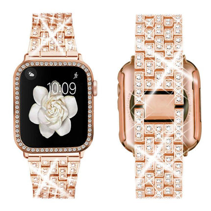 xDfind Bling Diamond Jewelry Metal Watch Band with Case, For Apple Watch Series 10 46mm, For Apple Watch Series 10 42mm, For Apple Watch Series 40mm, For Apple Watch Ultra 2 / 1 49mm, For Apple Watch Series 41mm