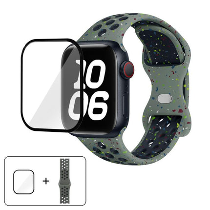Butterfly Buckle Color Dot Silicone Watch Band with 3D Curved Film