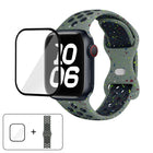 Butterfly Buckle Color Dot Silicone Watch Band with 3D Curved Film