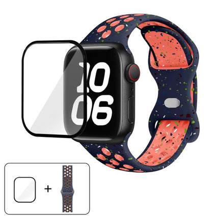 Butterfly Buckle Color Dot Silicone Watch Band with 3D Curved Film
