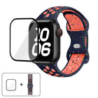 Butterfly Buckle Color Dot Silicone Watch Band with 3D Curved Film