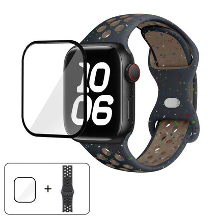 Butterfly Buckle Color Dot Silicone Watch Band with 3D Curved Film