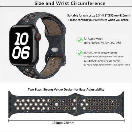 Butterfly Buckle Color Dot Silicone Watch Band with 3D Curved Film