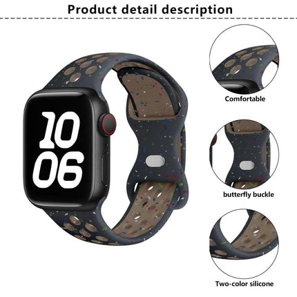 Butterfly Buckle Color Dot Silicone Watch Band with 3D Curved Film
