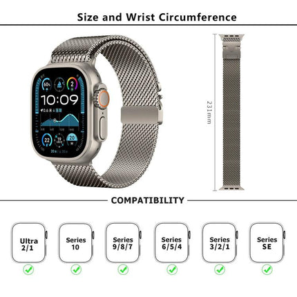 Umbrella Buckle Milanese Stainless Steel Watch Band with 3D Curved Film