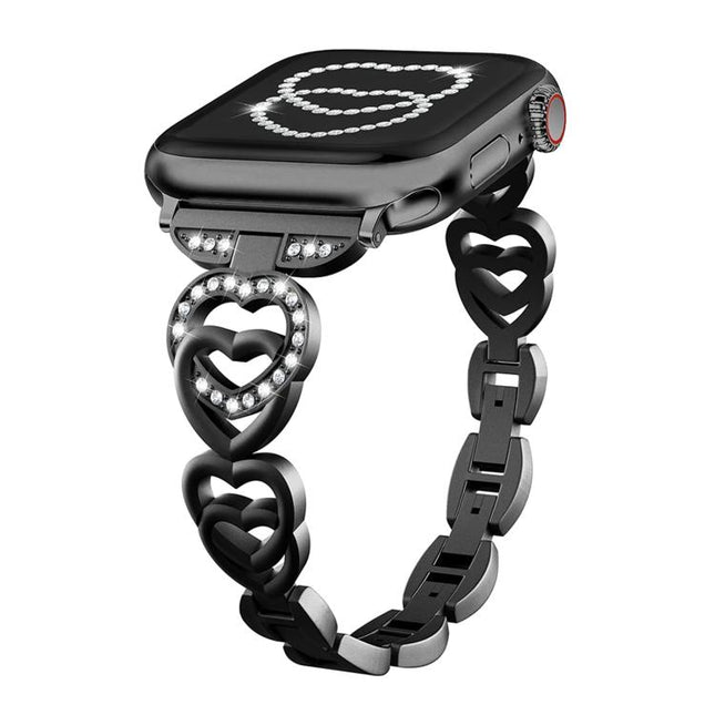 xDfind Double Heart Diamond Metal Watch Band