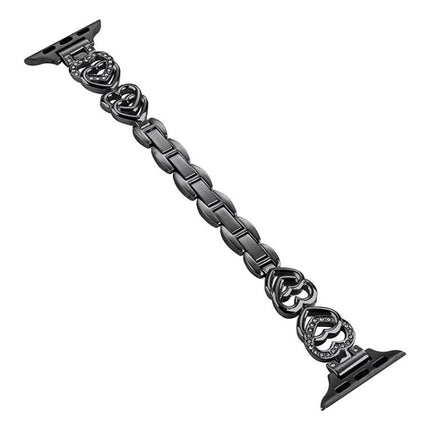 xDfind Double Heart Diamond Metal Watch Band