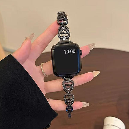 xDfind Double Heart Diamond Metal Watch Band - DealBuddy