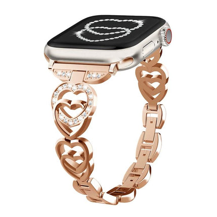 xDfind Double Heart Diamond Metal Watch Band - DealBuddy