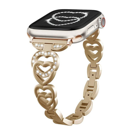 xDfind Double Heart Diamond Metal Watch Band - DealBuddy