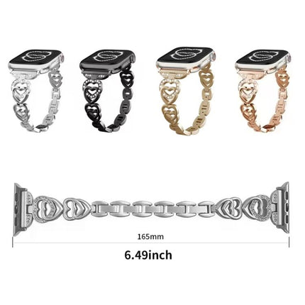 xDfind Double Heart Diamond Metal Watch Band - DealBuddy