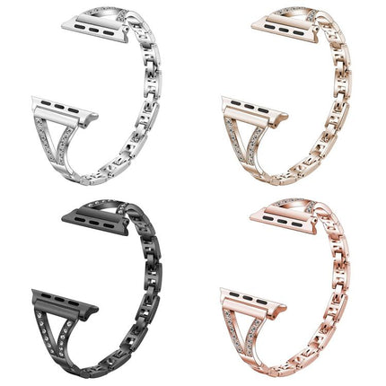 xDfind Herringbone Diamond Stainless Steel Watch Band