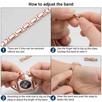 xDfind Herringbone Diamond Stainless Steel Watch Band - DealBuddy