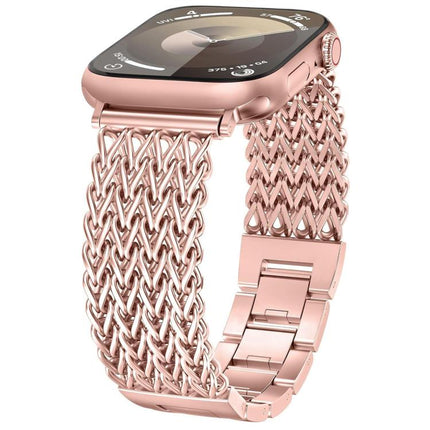 xDfind Herringbone Braided Stainless Steel Watch Band, For Apple Watch 42 / 44 / 45 / 46 / 49mm, For Apple Watch 38 / 40 / 41 / S10 42mm - DealBuddy