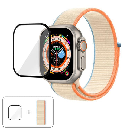 Basic Nylon Loop Watch Band with 3D Curved Film, For Apple Watch Series 40mm, For Apple Watch Ultra 2 / 1 49mm, For Apple Watch Series 45mm