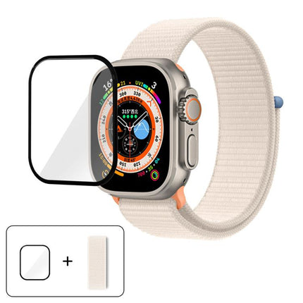 Basic Nylon Loop Watch Band with 3D Curved Film, For Apple Watch Series 40mm, For Apple Watch Ultra 2 / 1 49mm, For Apple Watch Series 45mm
