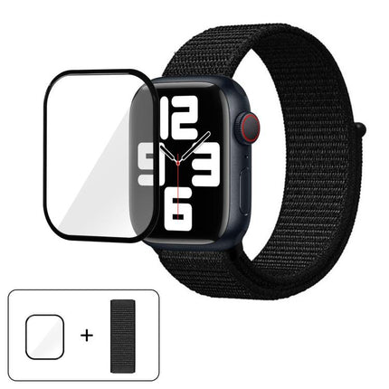 Basic Nylon Loop Watch Band with 3D Curved Film, For Apple Watch Series 41mm, For Apple Watch Series 38mm, For Apple Watch Series 42mm - DealBuddy