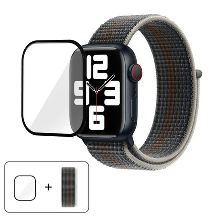 Basic Nylon Loop Watch Band with 3D Curved Film, For Apple Watch Series 41mm, For Apple Watch Series 38mm, For Apple Watch Series 42mm - DealBuddy