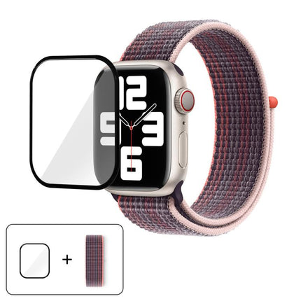 Basic Nylon Loop Watch Band with 3D Curved Film, For Apple Watch Series 41mm, For Apple Watch Series 38mm, For Apple Watch Series 42mm - DealBuddy