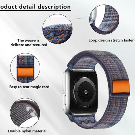 Nylon Loop Watch Band with 3D Curved Film, For Apple Watch Series 10 46mm, For Apple Watch Series 10 42mm, For Apple Watch Series 44mm