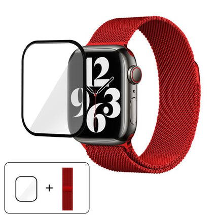 Milanese Stainless Steel Watch Band with 3D Curved Film, For Apple Watch Series 10 46mm, For Apple Watch Series 10 42mm, For Apple Watch Series 44mm - DealBuddy