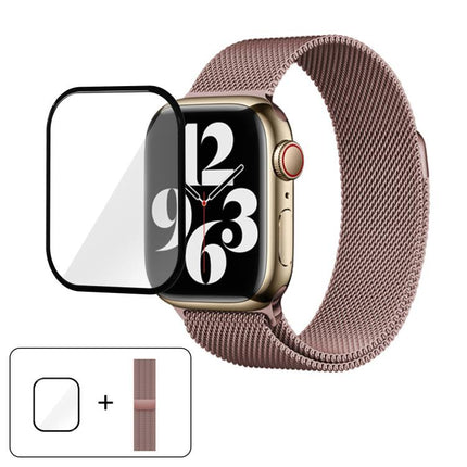 Milanese Stainless Steel Watch Band with 3D Curved Film, For Apple Watch Series 10 46mm, For Apple Watch Series 10 42mm, For Apple Watch Series 44mm - DealBuddy