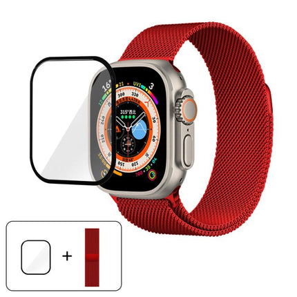 Milanese Stainless Steel Watch Band with 3D Curved Film, For Apple Watch Series 40mm, For Apple Watch Ultra 2 / 1 49mm, For Apple Watch Series 45mm - DealBuddy