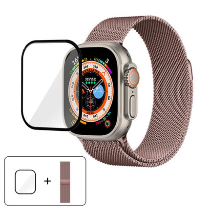 Milanese Stainless Steel Watch Band with 3D Curved Film, For Apple Watch Series 40mm, For Apple Watch Ultra 2 / 1 49mm, For Apple Watch Series 45mm - DealBuddy
