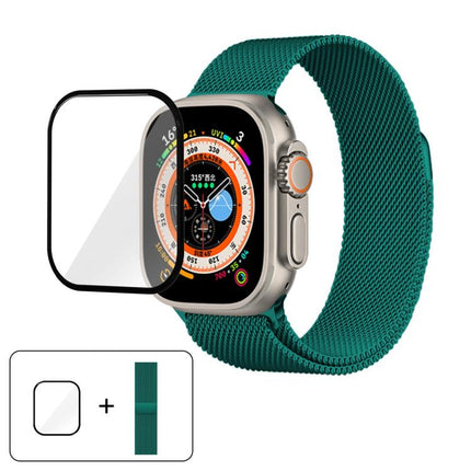 Milanese Stainless Steel Watch Band with 3D Curved Film, For Apple Watch Series 40mm, For Apple Watch Ultra 2 / 1 49mm, For Apple Watch Series 45mm - DealBuddy