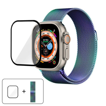 Milanese Stainless Steel Watch Band with 3D Curved Film, For Apple Watch Series 40mm, For Apple Watch Ultra 2 / 1 49mm, For Apple Watch Series 45mm - DealBuddy