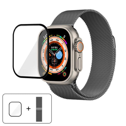 Milanese Stainless Steel Watch Band with 3D Curved Film, For Apple Watch Series 40mm, For Apple Watch Ultra 2 / 1 49mm, For Apple Watch Series 45mm - DealBuddy