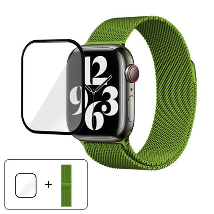 Milanese Stainless Steel Watch Band with 3D Curved Film, For Apple Watch Series 40mm, For Apple Watch Ultra 2 / 1 49mm, For Apple Watch Series 45mm - DealBuddy
