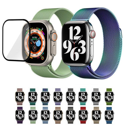 Milanese Stainless Steel Watch Band with 3D Curved Film, For Apple Watch Series 10 46mm, For Apple Watch Series 10 42mm, For Apple Watch Series 44mm - DealBuddy