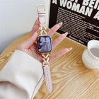 xDfind V-shaped Metal Hybrid Leather Watch Band, For Apple Watch 42 / 44 / 45 / 46 / 49mm, For Apple Watch 38 / 40 / 41 / S10 42mm - DealBuddy
