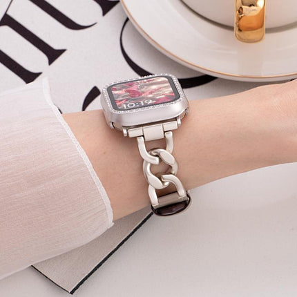 xDfind Denim Chain Metal Hybrid Leather Watch Band, For Apple Watch 42 / 44 / 45 / 46 / 49mm, For Apple Watch 38 / 40 / 41 / S10 42mm - DealBuddy