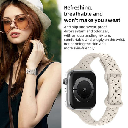 xDfind Butterfly Buckle Braid Silicone Watch Band, For Apple Watch 42 / 44 / 45 / 46 / 49mm, For Apple Watch 38 / 40 / 41 / S10 42mm - DealBuddy