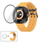 Marine Double Buckle Silicone Watch Band with 3D Curved Film