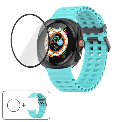 Marine Double Buckle Silicone Watch Band with 3D Curved Film, For Samsung Galaxy Watch Ultra 2025, For Samsung Galaxy Watch Ultra 47mm - DealBuddy