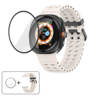 Marine Double Buckle Silicone Watch Band with 3D Curved Film