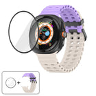 Marine Double Buckle Silicone Watch Band with 3D Curved Film