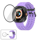 Marine Double Buckle Silicone Watch Band with 3D Curved Film