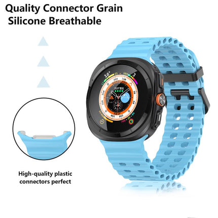 Marine Double Buckle Silicone Watch Band with 3D Curved Film