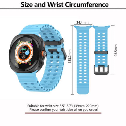 Marine Double Buckle Silicone Watch Band with 3D Curved Film