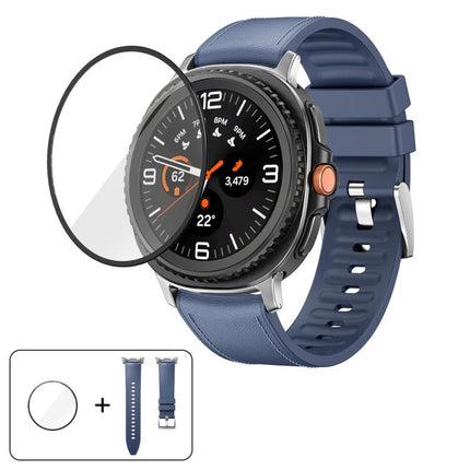 Silicone Leather Skin Watch Band with 3D Curved Film, For Samsung Galaxy Watch8 Classic 46mm, For Samsung Galaxy Watch8 44mm, For Samsung Galaxy Watch8 40mm - DealBuddy