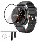 Silicone Leather Skin Watch Band with 3D Curved Film, For Galaxy Watch9 / 8 44mm, For Galaxy Watch9 / 8 40mm, For Galaxy Watch8 Classic 46mm