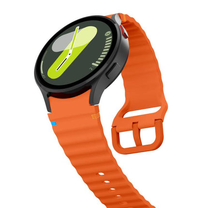 Wave Stitching Silicone Watch Band with 3D Curved Film, For Samsung Galaxy Watch FE 40mm, For Samsung Galaxy Watch7 44mm, For Samsung Galaxy Watch7 40mm, For Samsung Galaxy Watch6 Classic 47mm - DealBuddy