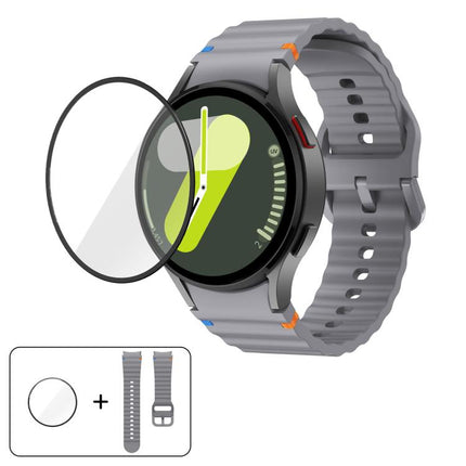 Wave Stitching Silicone Watch Band with 3D Curved Film