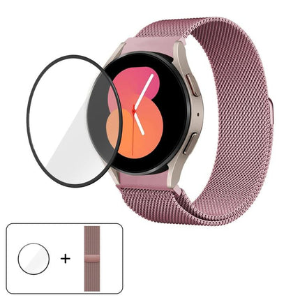 Milanese Magnetic Stainless Steel Watch Band with 3D Curved Film, For Samsung Galaxy Watch4 Classic 46mm, For Samsung Galaxy Watch4 Classic 42mm, For Samsung Galaxy Watch5 Active 40mm, For Samsung Galaxy Watch5 Active 44mm                              ... - DealBuddy